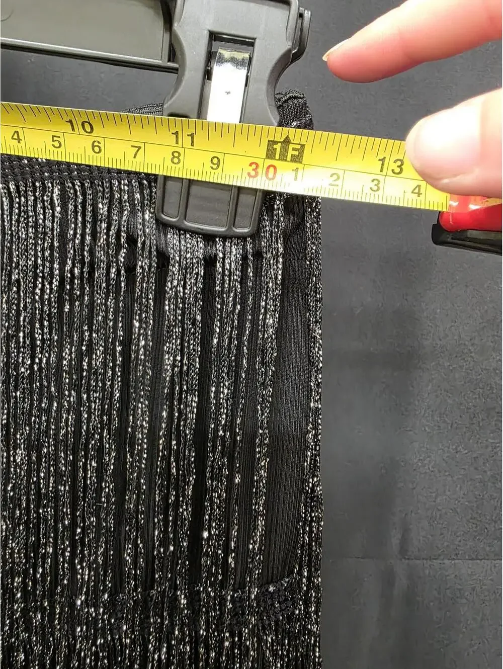 MANER WOMEN’S SPARKLY FRINGE TASSEL BODYCON MINI SKIRT BLACK SIZE XS